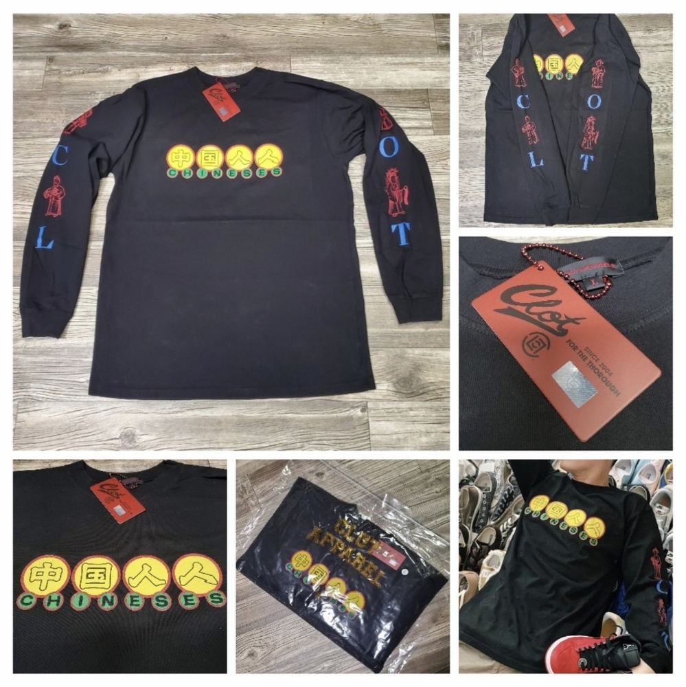 CLOT APPAREL LONG SLEEVE T-SHIRT 'CHINESES' 2020 RELEASE NWT DS JUICE STORE HK